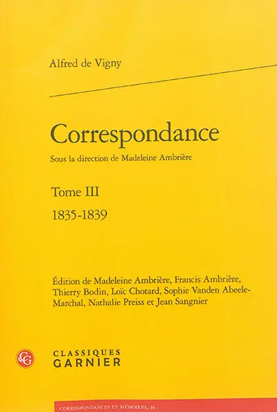 Correspondance. Vol. 3. 1835-1839
