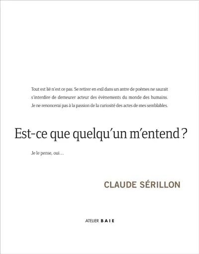 Est-ce que quelqu'un m'entend ?