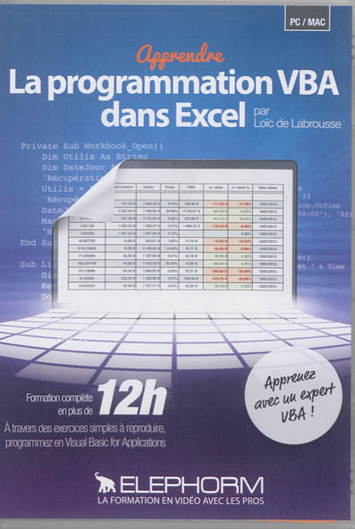 Apprendre la programmation VBA dans Excel : formation complète en plus de 12 h