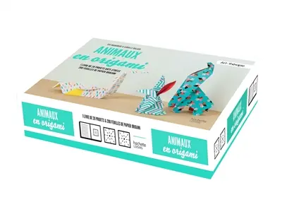 Animaux en origami : 1 livre de 20 projets anti-stress, 200 feuilles de papier origami