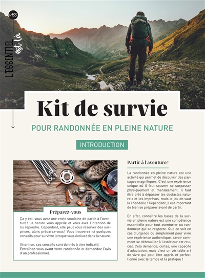 Kit de survie : pour randonnée en pleine nature