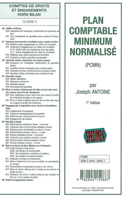 Plan comptable minimum normalisé (PCMN)