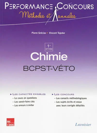 Chimie BCPST-Véto 1re année