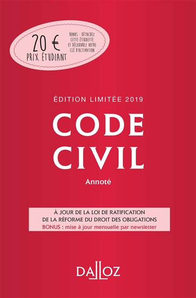 Code civil 2019, annoté