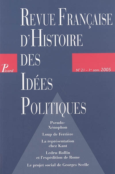 revue française d'histoire des idées politiques, n° 21