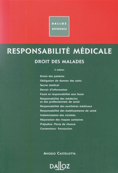 Responsabilité médicale 2004-2005 : droits des malades