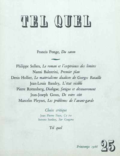 Tel quel, n° 25
