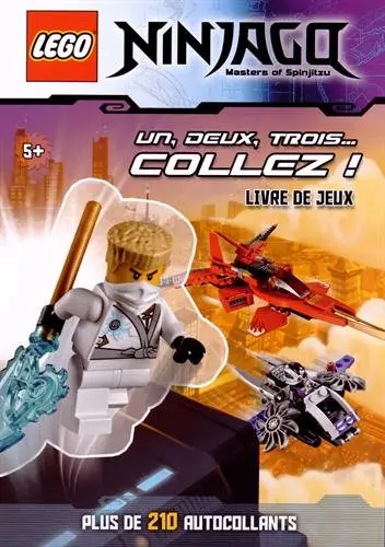 Lego Ninjago, masters of Spinjitzu : un, deux, trois... collez ! : livre de jeux
