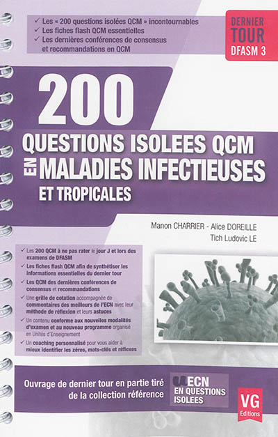 200 questions isolées QCM en maladies infectieuses et tropicales