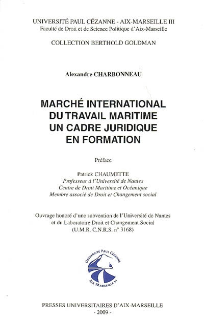 Marché international du travail maritime, un cadre juridique en formation