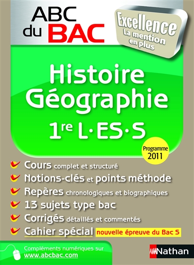 Histoire géographie 1re L, ES, S : programme 2011