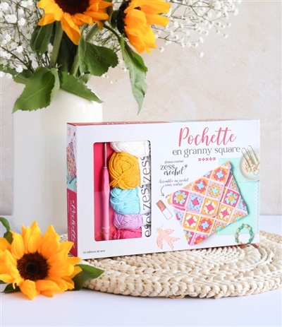 Pochette en granny square : assemblée au crochet sans couture