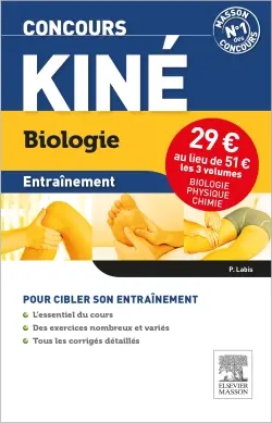 Concours kiné entraînement : pack 3 volumes : physique, chimie, biologie
