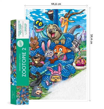 Poster Zootopie 2 : colorie les chiffres et découvre l'image