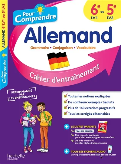 Pour comprendre, allemand 6e LV1 ou 5e LV2 : cahier d'entraînement