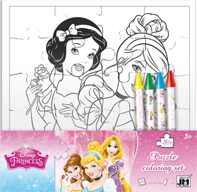 Princesses : set puzzle à colorier