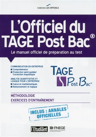 L'officiel du Tage post bac : le manuel officiel de préparation au test