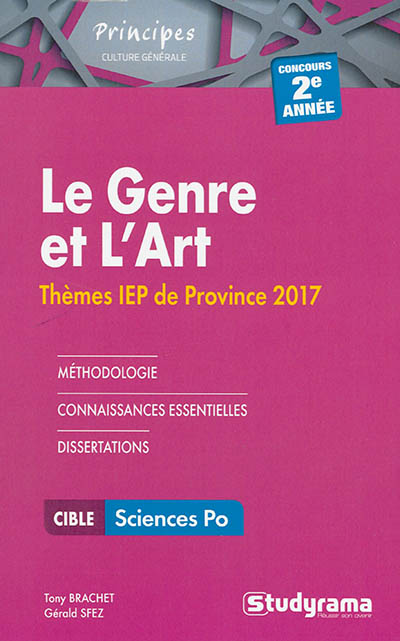 Le genre et l'art : thèmes IEP de province 2017, concours 2e année : cible sciences po