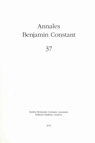 Annales Benjamin Constant, n° 37
