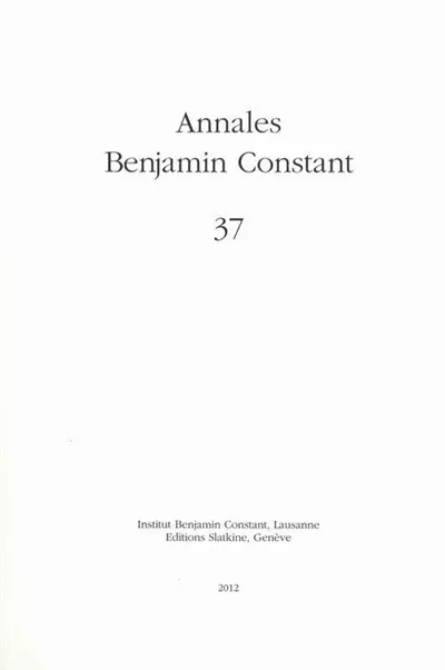 Annales Benjamin Constant, n° 37