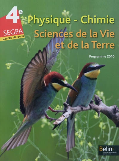 Physique chimie, 4e SEGPA : carnet de bord : programme 2010