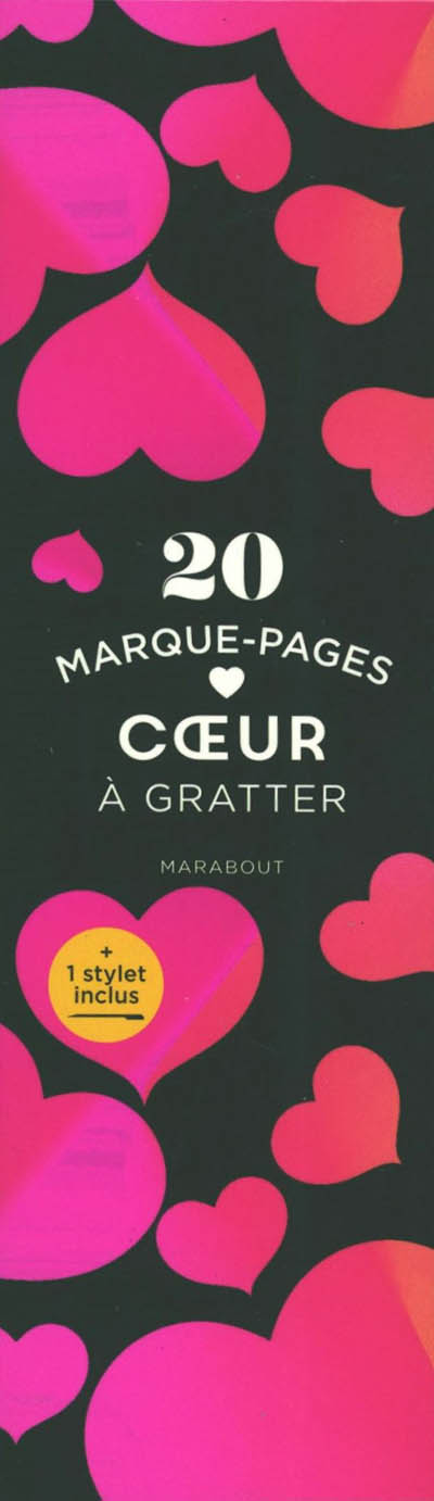 Coeur : 20 marque-pages à gratter