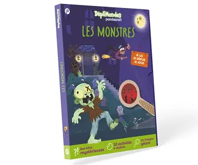 Les monstres : DépliMondes dès 4 ans : Lis, déplie, joue et frissonne avec les monstres d'Halloween de ton livre-jeu devenu imagier géant !