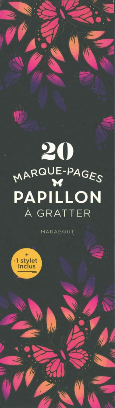 Papillon : 20 marque-pages à gratter