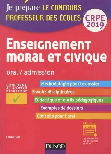 Enseignement moral et civique : oral, admission, CRPE 2019