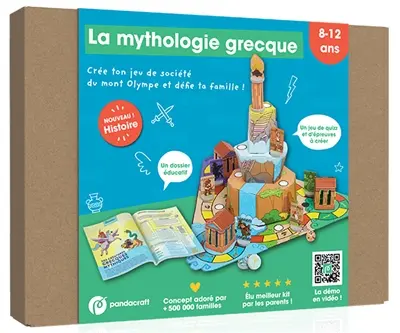 La mythologie grecque : Kit Pandacraft 8-12 ans : Crée ton jeu de société du mont Olympe !