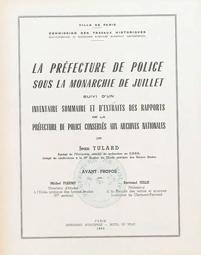 La préfecture de police sous la monarchie de juillet