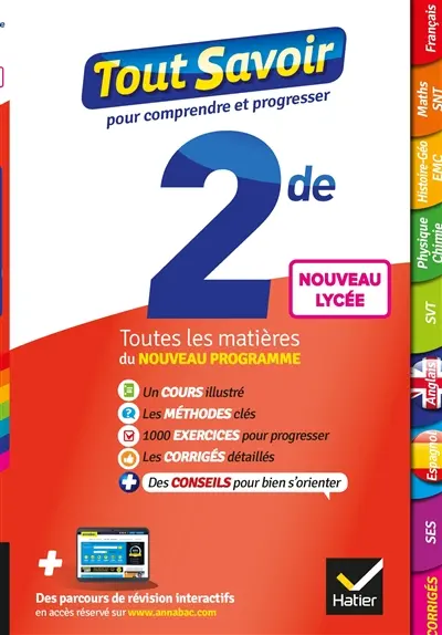 Tout savoir 2de : nouveau lycée : toutes les matières du nouveau programme