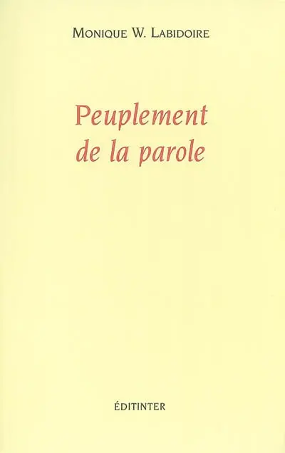 Peuplement de la parole