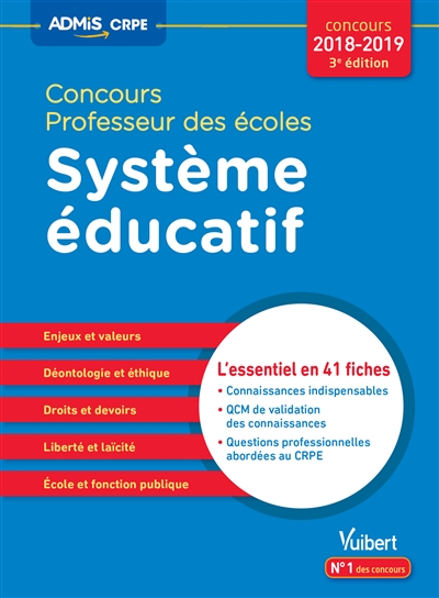 Concours professeur des écoles : système éducatif, épreuve orale : concours 2018-2019