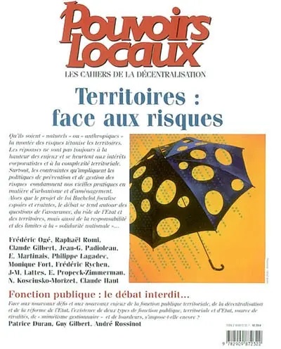 Pouvoirs locaux, n° 1 (2003). Territoires, face aux risques