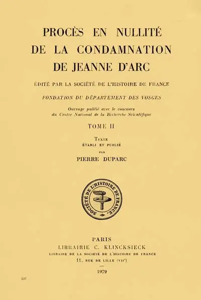 Procès en nullité de la condamnation de Jeanne d'Arc : 2