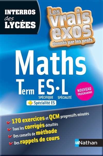 Maths, terminale ES spécifique, L spécialité : + spécialité ES