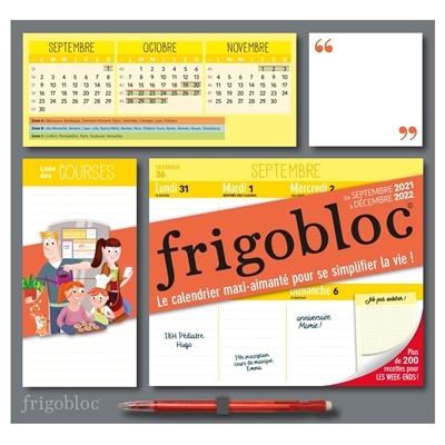 Frigobloc : le calendrier maxi-aimanté pour se simplifier la vie ! : de  septembre 2021 à décembre 2022 - Librairie Mollat Bordeaux