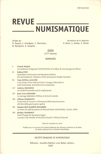 Revue numismatique, n° 177. Varia