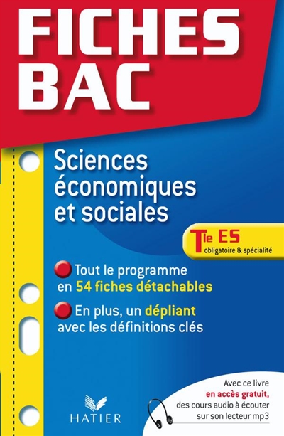 Sciences économiques et sociales terminale ES, enseignement obligatoire et enseignement de spécialité