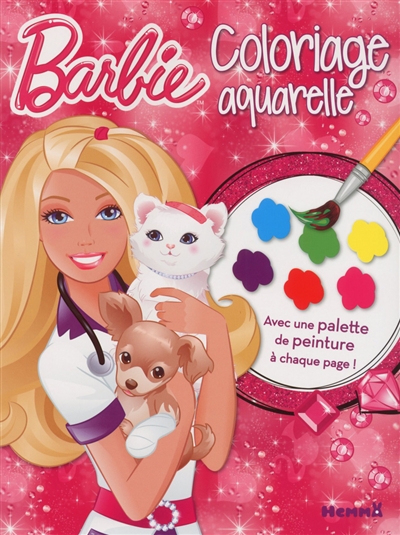 Barbie : coloriage aquarelle