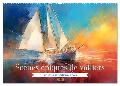 Scènes épiques de voiliers (Calendrier mural 2026 DIN A2 vertical), CALVENDO calendrier mensuel : Découvrez l'éblouissante fusion entre l'histoire maritime et l'art contemporain.Ce calendrier est une invitation à explorer les émotions maritimes, à rêver de voyages épiques et à embrasser l'esprit de découverte.
