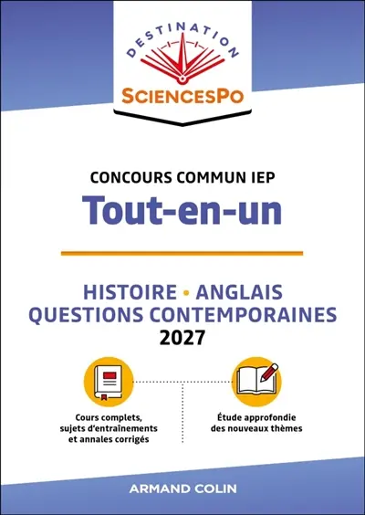 Destination Sciences Po, tout-en-un : concours commun IEP : 2027
