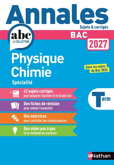 Physique chimie spécialité terminale : bac 2027