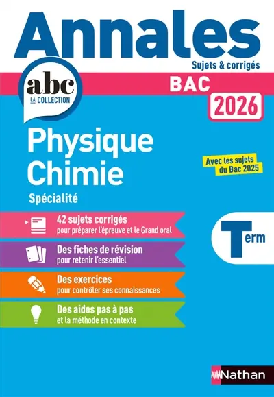 Physique chimie spécialité terminale : bac 2026