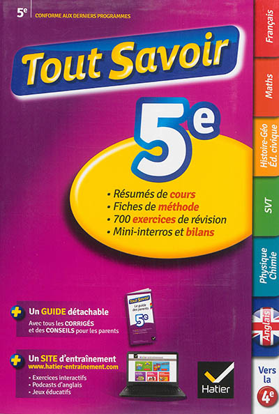 Tout savoir 5e