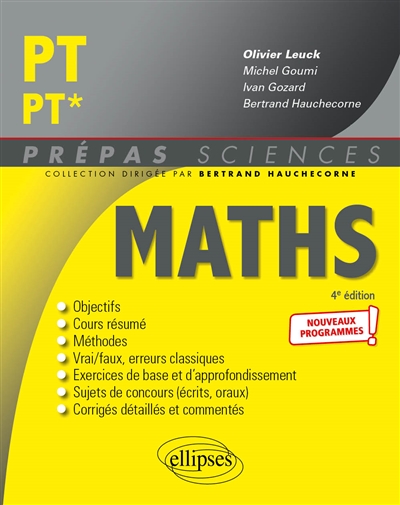Maths PT, PT* : nouveaux programmes