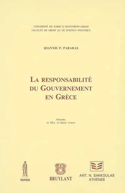 La responsabilité du gouvernement en Grèce