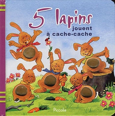 5 lapins jouent à cache-cache