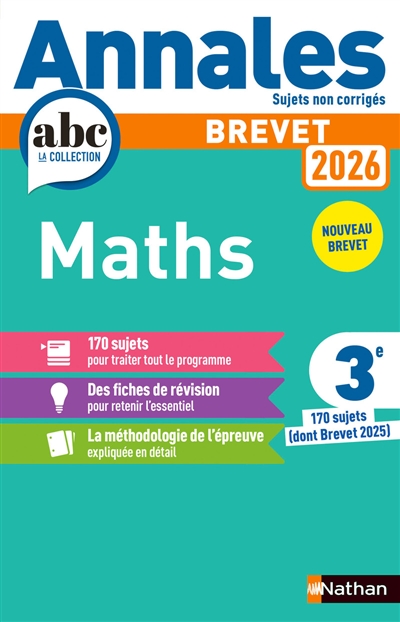Maths 3e : brevet 2026 :...
